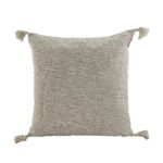 White & Beige Color Cotton Cushion with Filler for Window Seat, Cafe - CS 214 (45x45cm)