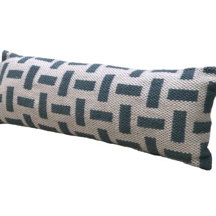 Soft polyester cushion CS-256, hallway and office decor, light blue and cream, 30X90cm