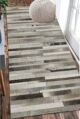Grey color leather rug LR 004 for home decor, 80x200cm