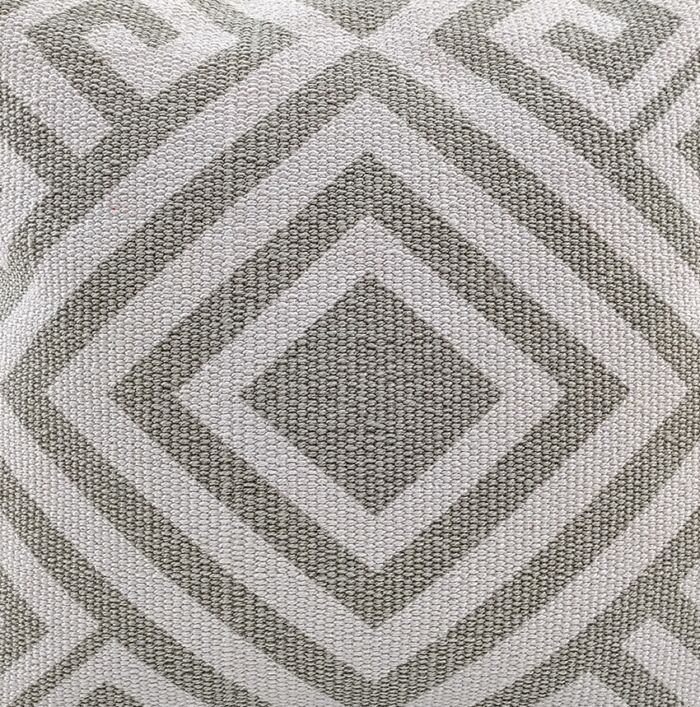 ⁦Light Grey & White Color Cotton Cushion with Filler for Bedroom, Couch, Car - CS 181 (45x45cm)⁩ - الصورة ⁦2⁩
