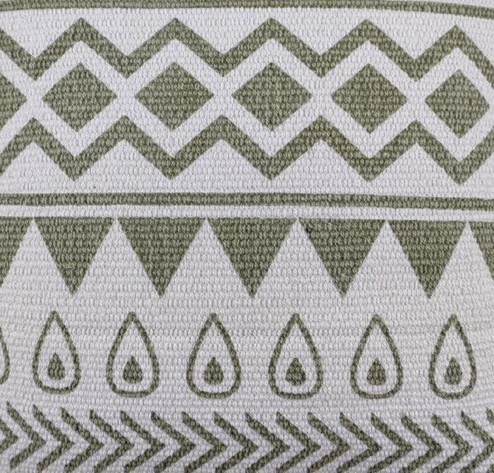 ⁦Light Green & White Color Cotton Cushion with Filler for Bedroom, Couch, Car - CS 183 (45x45cm)⁩ - الصورة ⁦3⁩