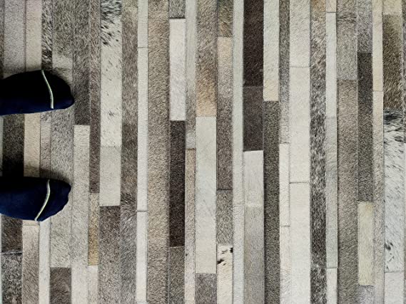 Grey Color Leather Rug LR 004 - Stylish Choice for Kitchen Area, 60x180cm Leather rug in grey color LR 004, 60x180cm