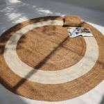 Handmade Natural & Bleach Color Braided Jute Round Rug - BR 008 (200cm)