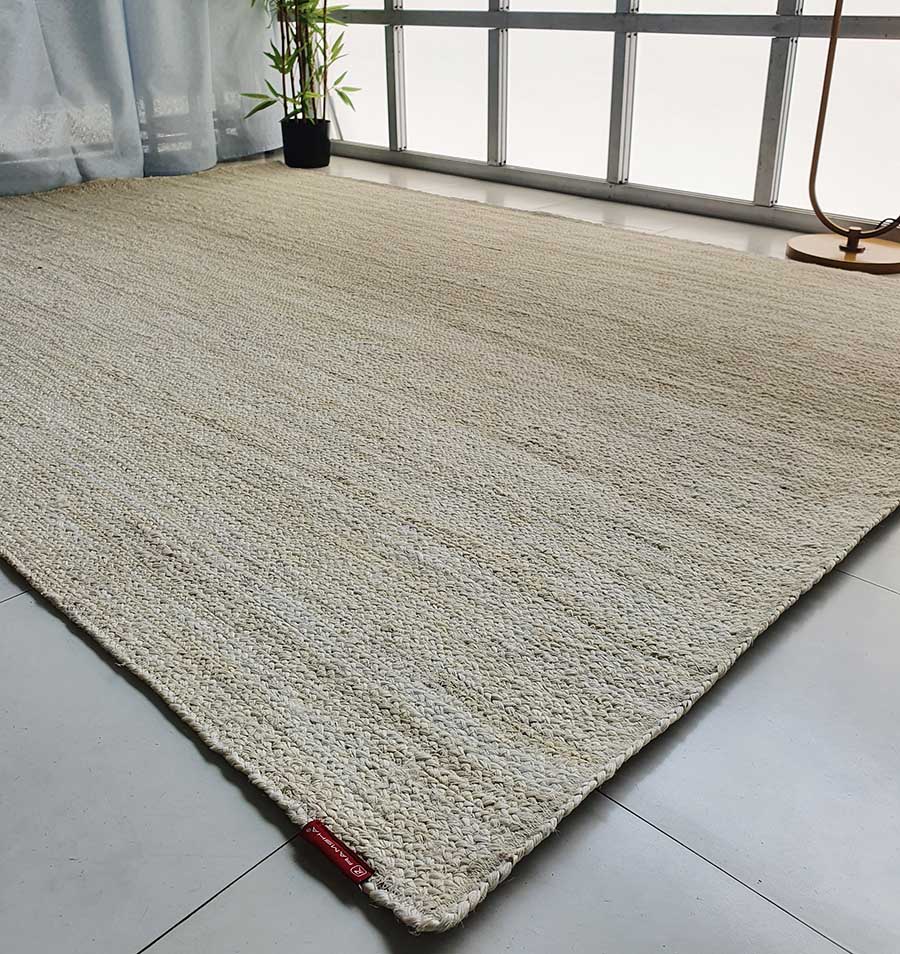 Stylish Bleach Color Jute Rug for Dining Room Elegance - BR 019 (140x200cm) by Ramsha Home Bleach color jute rug enhancing dining room decor - BR 019 (140x200cm) by Ramsha Home