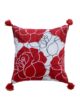 Red & White Color Polyester Cushion with Filler for Bed, Couch, Floor - CS 232 (40x40cm)