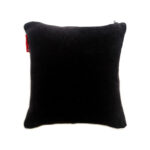 Black Color Velvet Cushion with Filler for Floor, Bench, Sofa - CS 235 (45x45cm)
