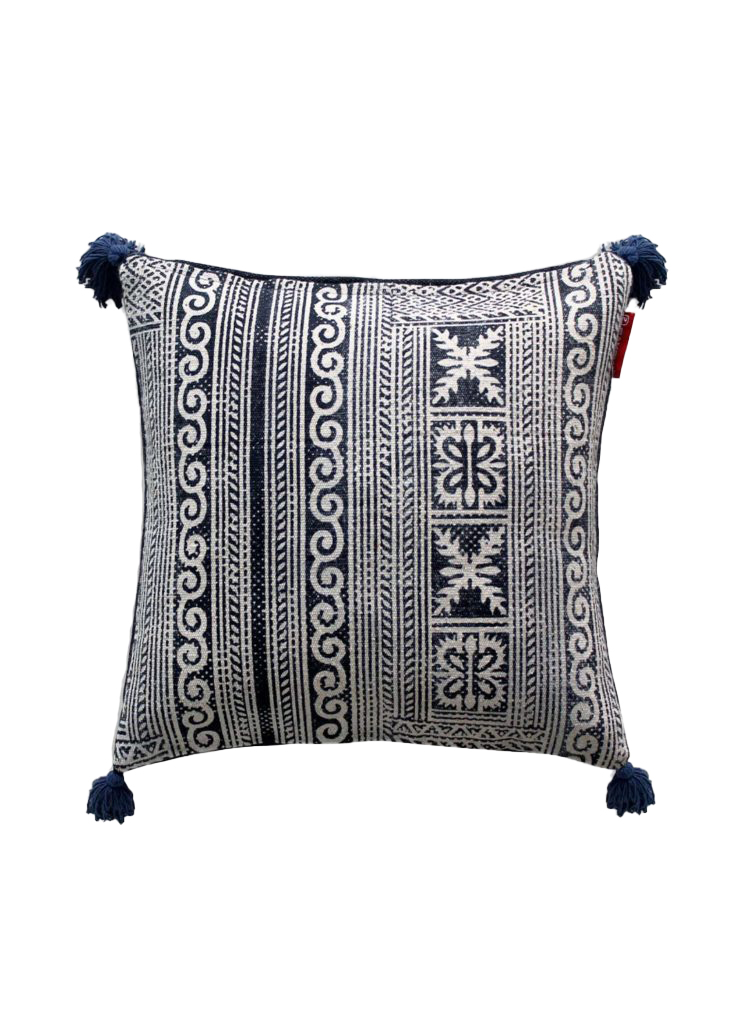 CS-236 Blue and White Color Cotton Cushion with Filler - CS 236 (45x45cm) - الصورة 1