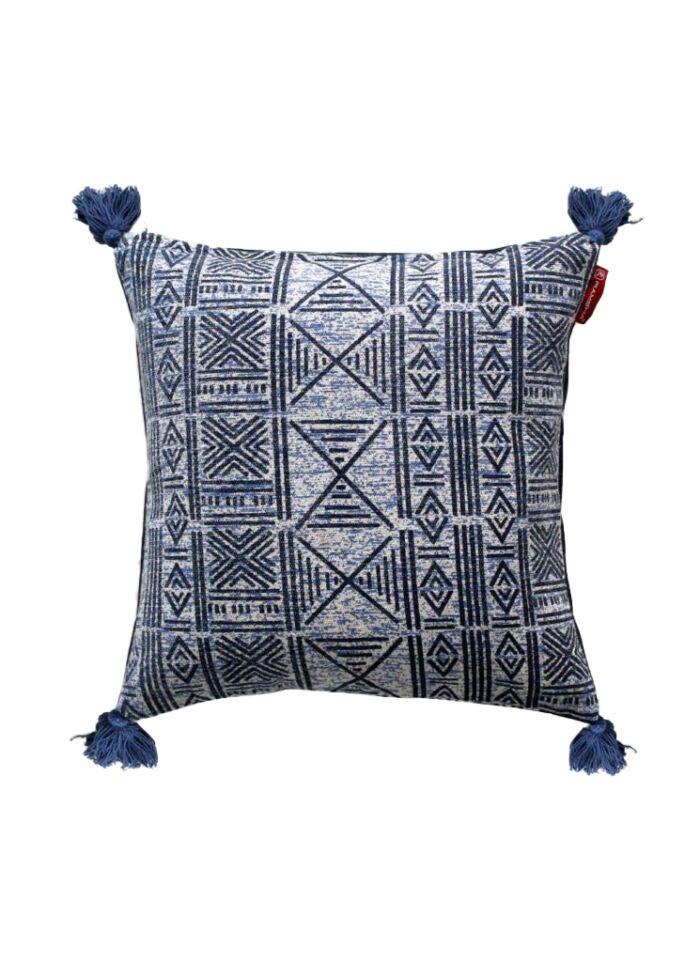 ⁦Blue Color Cotton Cushion with Filler - CS 237 (45x45cm)⁩ - الصورة ⁦1⁩