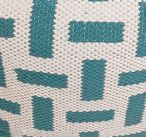 Light blue and cream color pouf, 50x50x30cm - contemporary hallway decor piece by Ramsha Home.