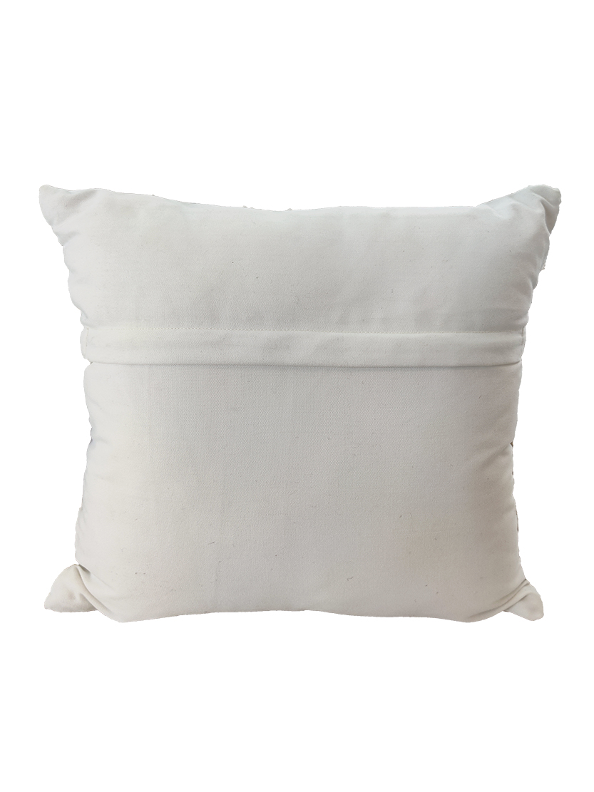 White and Grey Embroidery Cotton Cushion - CS-262 (45X45cm) White and grey embroidery cushion CS-262 cotton cushion 45X45cm