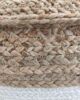 ⁦Natural and White Color Jute and Cotton Pouf for Home Decor - PF 081 (50x50x25cm)⁩ - الصورة ⁦4⁩
