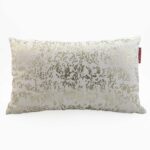 Refined 30x50cm velvet cushion in white with filler, CS-097, perfect for floor or bedroom decor by Ramsha Home.