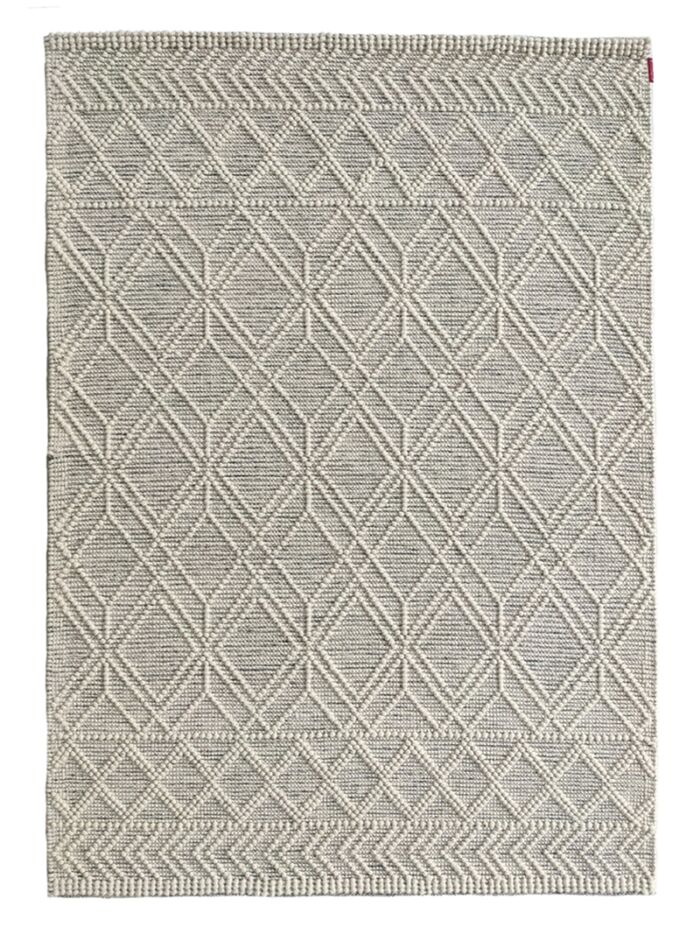 Stylish natural white woven rug SRN 019 (140x200cm) for hall decor by Ramsha Home