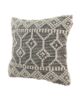 Sophisticated 45x45cm handmade cushion with cotton and wool blend, natural and black, CS-050, ideal for bedroom and couch by Ramsha Home.