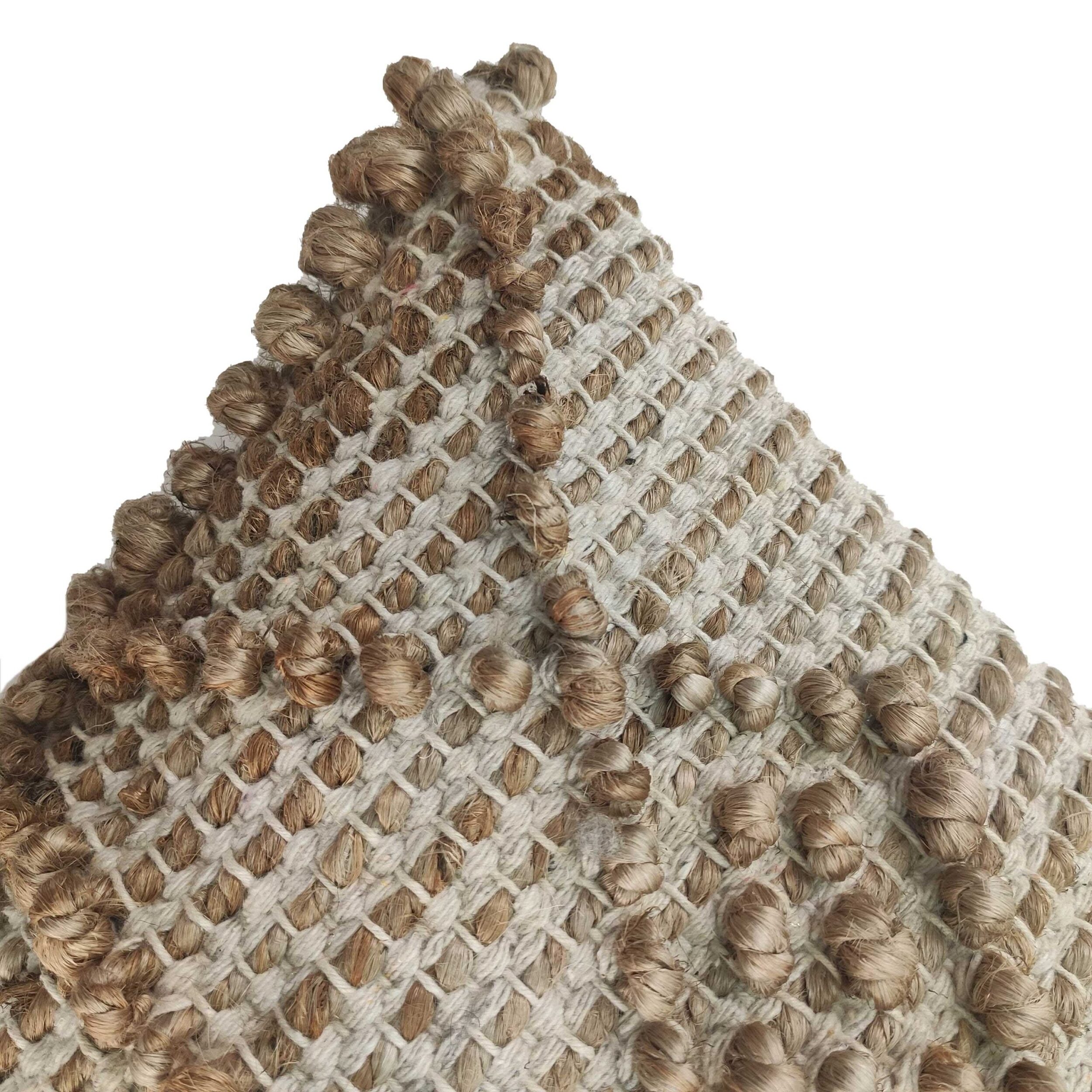 Chic 40x40cm Handmade Jute Cushion with Woven Design (CS-049) in Natural Color for Parties and Casual Gatherings by Ramsha Home Chic 40x40cm handmade jute cushion in natural color, CS-049, with a woven design, suitable for parties and casual gatherings by Ramsha Home.