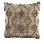 Elegant 40x40cm jute cushion in natural color, CS-049, with a woven texture, ideal for enhancing indoor and outdoor decor by Ramsha Home.