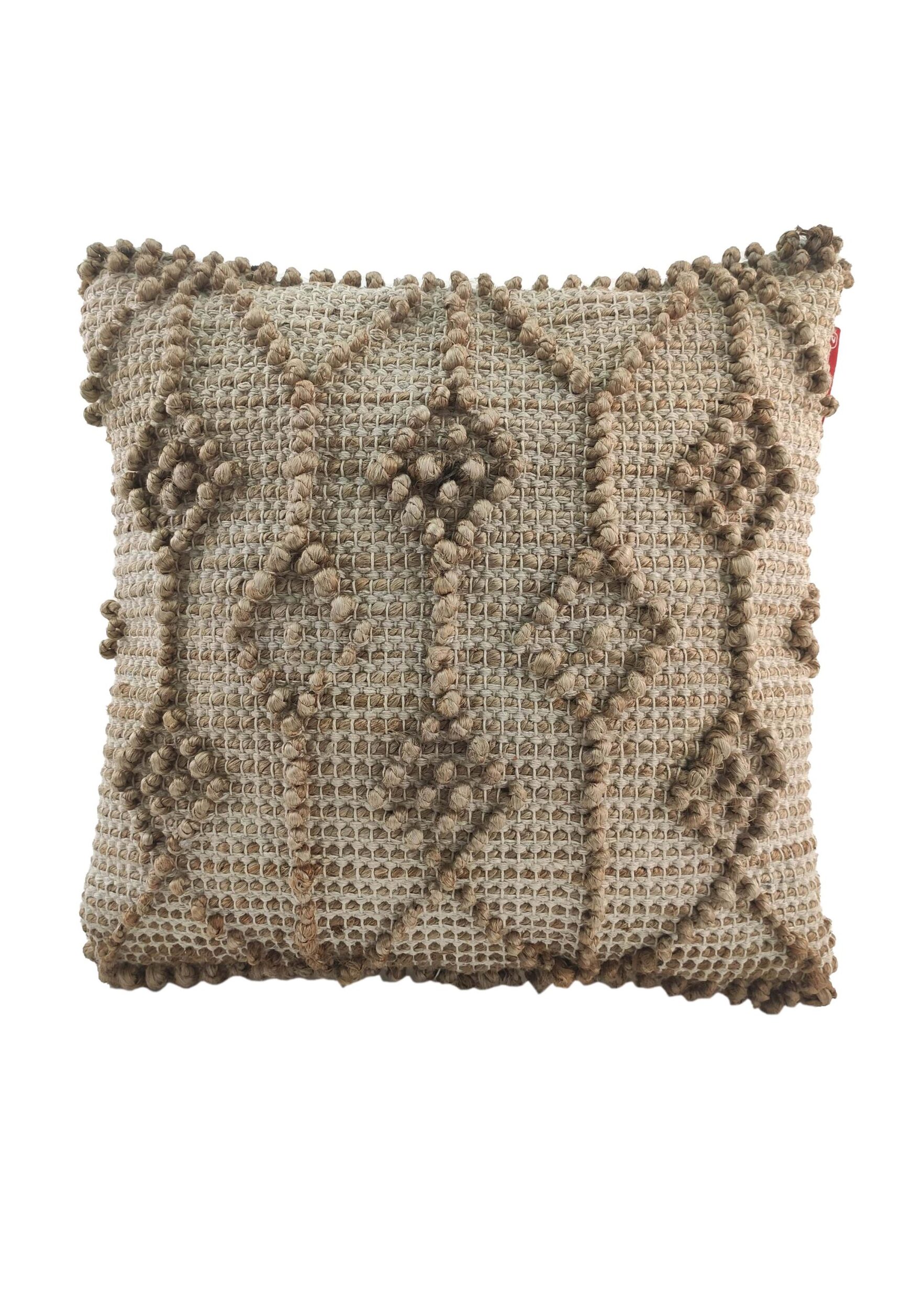Elegant 40x40cm Handmade Jute Cushion with Woven Texture (CS-049) in Natural Color for Indoor and Outdoor Decor by Ramsha Home Elegant 40x40cm jute cushion in natural color, CS-049, with a woven texture, ideal for enhancing indoor and outdoor decor by Ramsha Home.