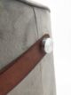 Comfort polyester pouf with leather handle PF-022 grey color By Ramsha Home