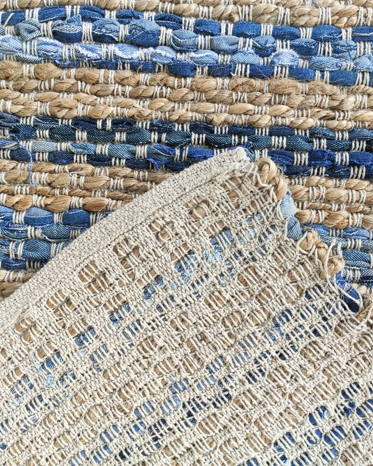 IMG_20220706_124744-1.jpg Blue Denim Cotton Home Decor Woven Rug - WR 010 (300x400cm) - Image 2