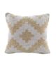 Light Beige & White Color Cotton Cushion with Filler for Bedroom, Couch, Car - CS 179 (45x45cm)