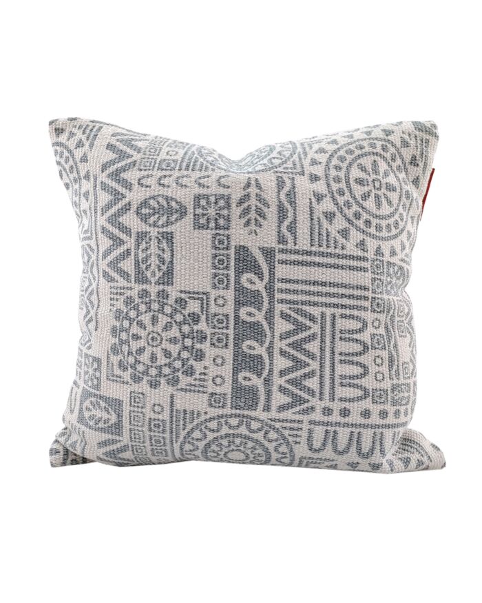 ⁦Light Blue & White Color Cotton Cushion with Filler for Bedroom, Couch, Car - CS 182 (45x45cm)⁩ - الصورة ⁦1⁩