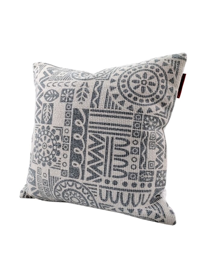 ⁦Light Blue & White Color Cotton Cushion with Filler for Bedroom, Couch, Car - CS 182 (45x45cm)⁩ - الصورة ⁦2⁩