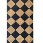 Handmade Natural & Black Color Jute Braided Rug with Tassel - BR 030 (120x200cm)