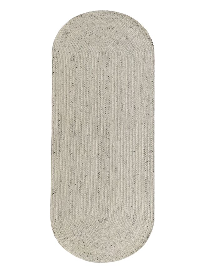 Stunning Handmade Black & White Color Braided Rug - BR 047 (100x300cm)