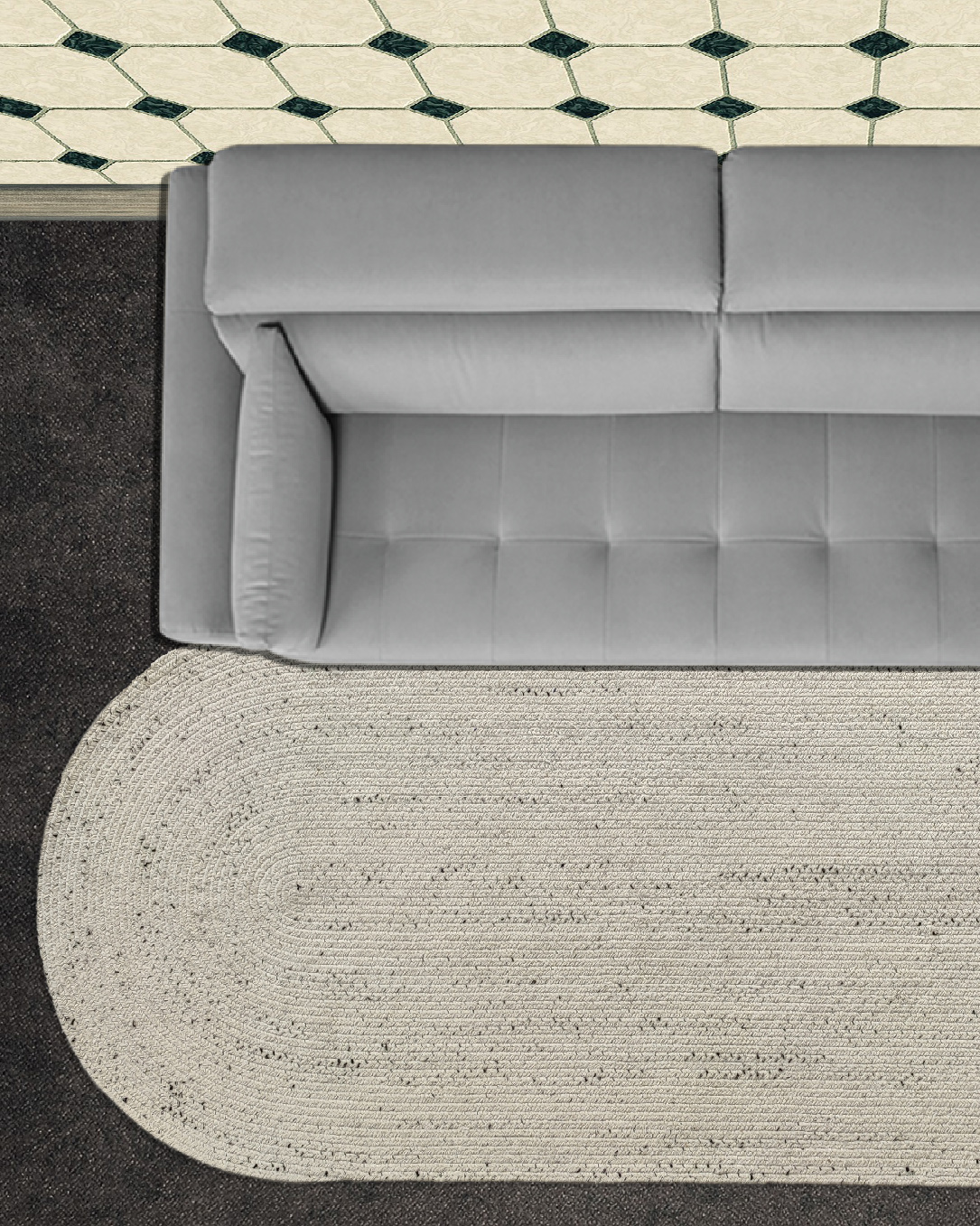 IMG_20221108_114234.jpg Stunning Handmade Black & White Color Braided Rug - BR 047 (100x300cm) - الصورة 5