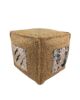 Jute sequin PF-097 home area pouf, natural color, 40x40x40cm.