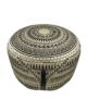 Drawing room decor pouf PF-092, black and gold color, 50x50x30cm.