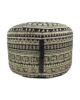 Black and gold color printed home area pouf PF-091, 50x50x30cm.