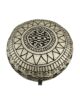 PF-093 black and gold color drawing room decor pouf, 50x50x30cm.