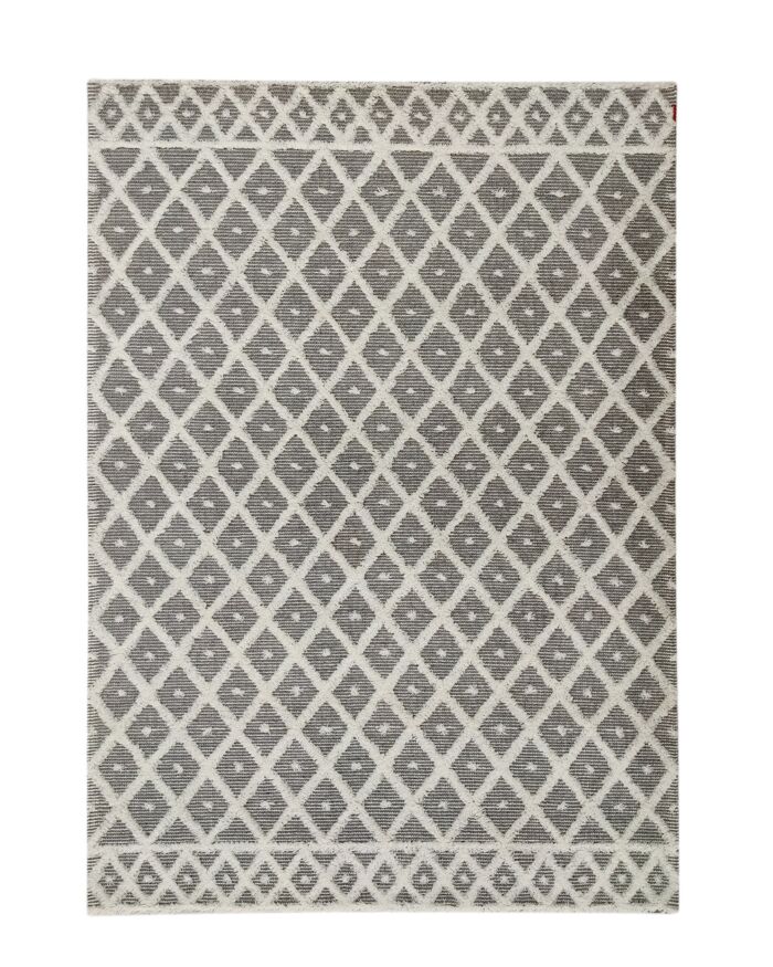 Natural & White Color Wool-Cotton Woven Rug - SRN 015 (200x300cm)
