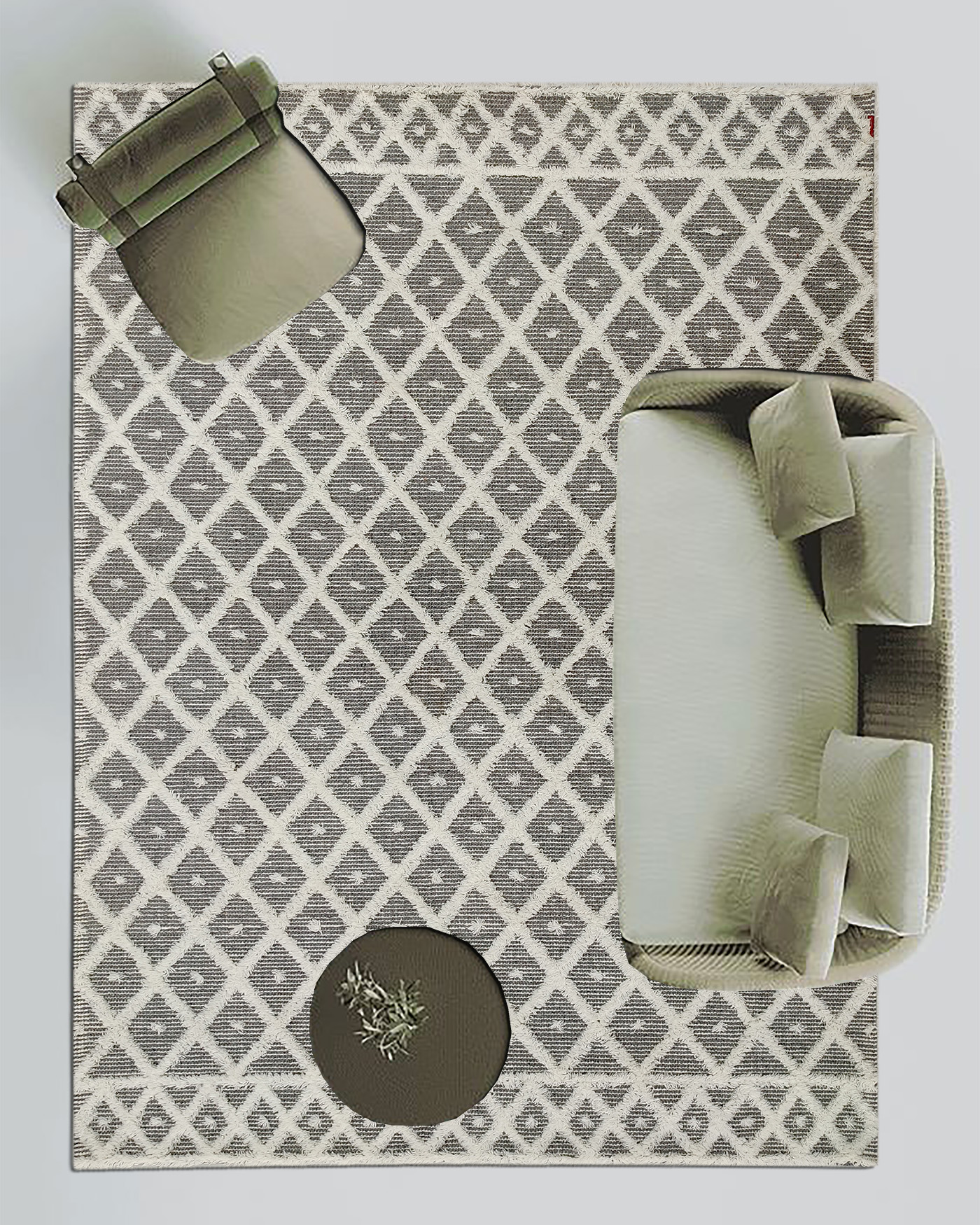 IMG_20221114_110453.jpg Natural & White Color Wool-Cotton Woven Rug - SRN 015 (170x240cm) - الصورة 6