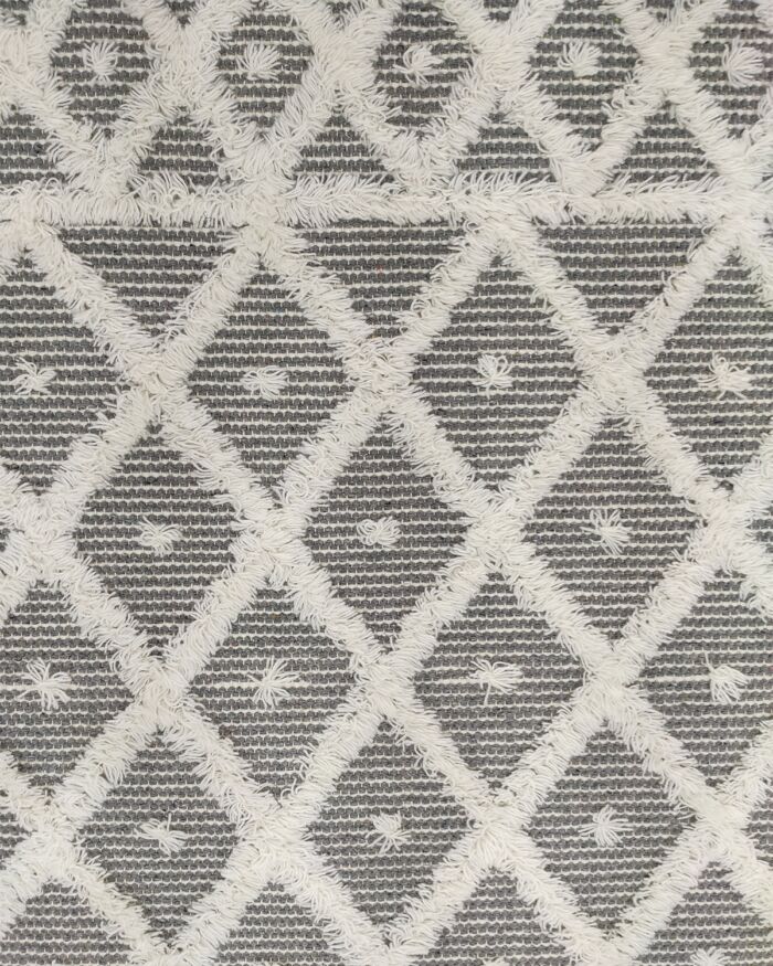 ⁦Natural & White Color Wool-Cotton Woven Rug - SRN 015 (170x240cm)⁩ - الصورة ⁦3⁩
