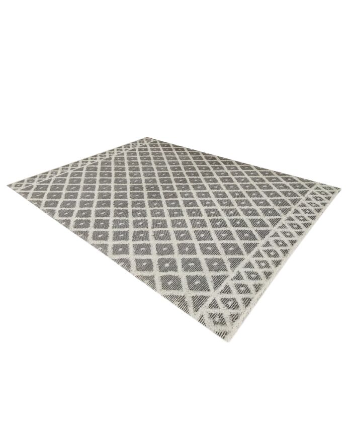 ⁦Natural & White Color Wool-Cotton Woven Rug - SRN 015 (170x240cm)⁩ - الصورة ⁦2⁩