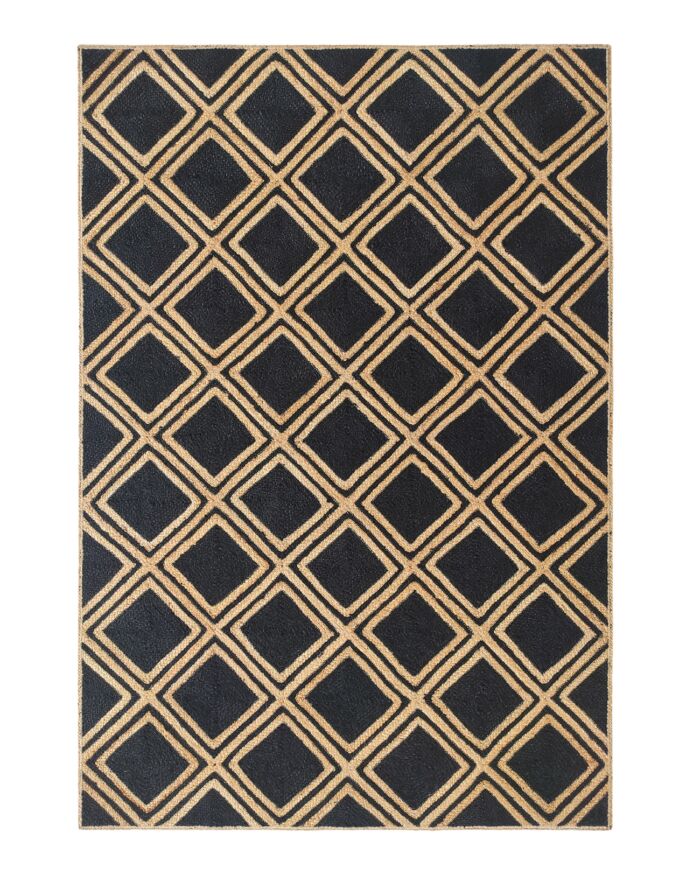 Handmade Natural & Black Color Braided Jute Rug - BR 083 (160x240cm)