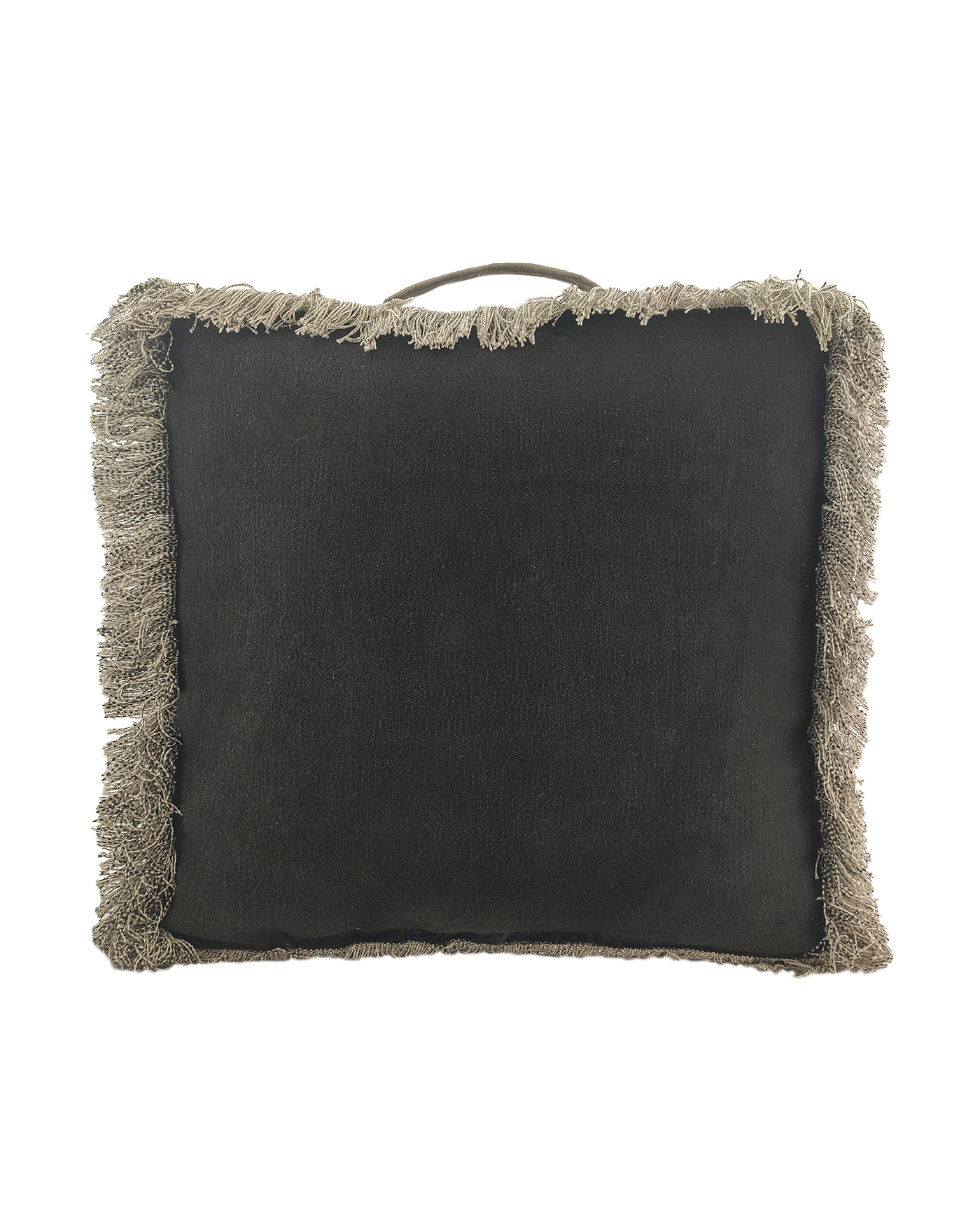 Black pouf for living room PF-084 50X50X15cm By Ramsha Home Black pouf for living room PF-084 By Ramsha Home