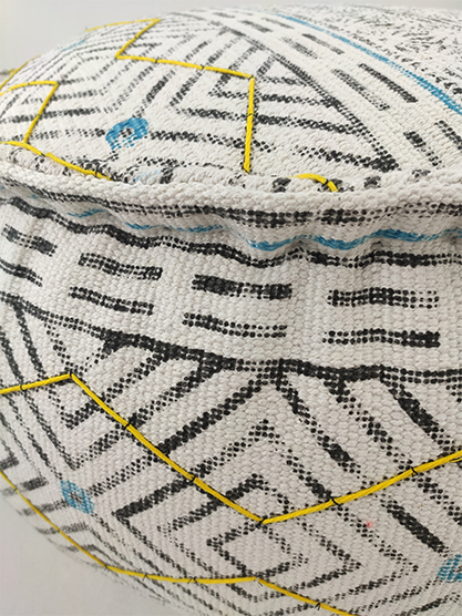 Multi-Color Living Room Pouf (70x70x30cm) Multi-color living room pouf, 70x70x30cm.