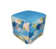 Printed pouf PF-114 for living room decor, multi color, 40x40x40cm - trendy design by Ramsha Home.
