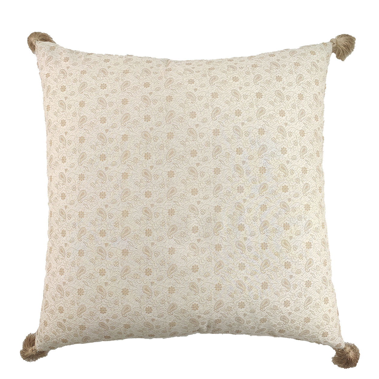 IMG_2023jhhj70633 White and Gold Color Polyester Cushion with Filler for Living Room, Couch - CS 231 (60x60cm) - الصورة 3