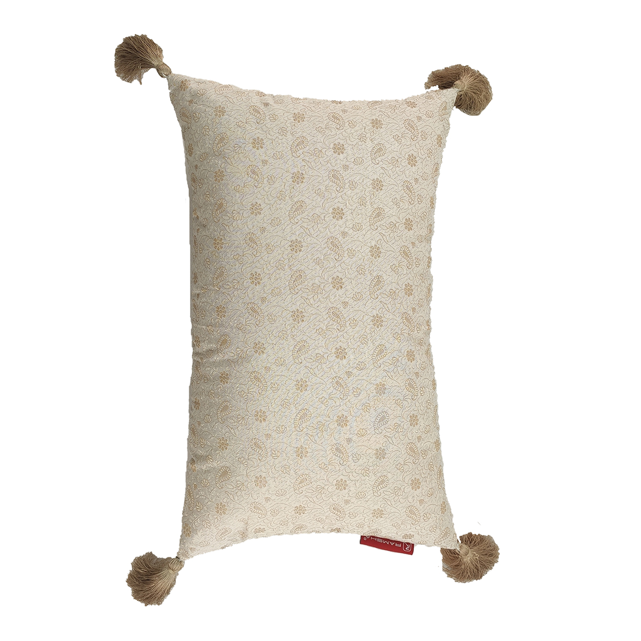 IMG_20hniopp00071121 White & Gold Color Polyester Cushion with Filler for Living Room, Couch - CS 231 (30x50cm) - الصورة 3
