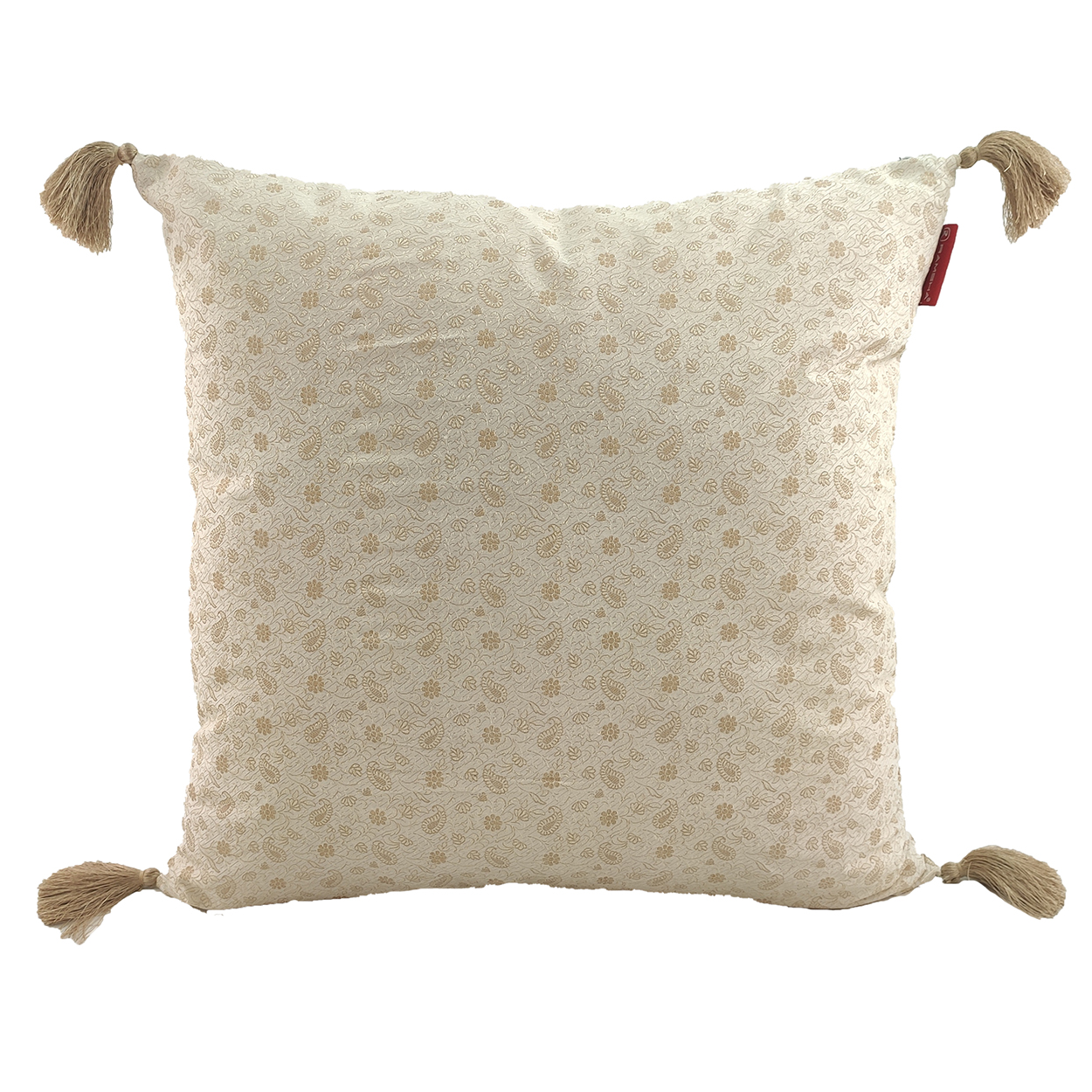 IMG_20mgpkhkp38 White and Gold Color Polyester Cushion with Filler for Living Room, Couch - CS 231 (60x60cm) - الصورة 1