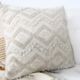 White cotton cushion CS-264 with embroidery, 45x45cm, ideal for car and sofa decor by Ramsha Home.