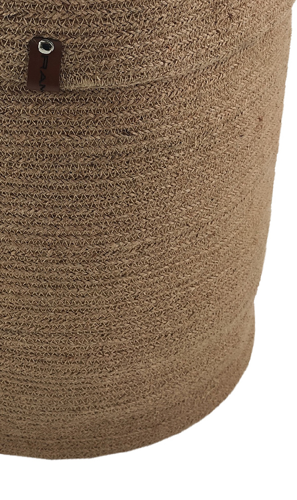 O9P Natural Handmade Jute & Cotton Basket - BS 017 (40Dx50Hcm) - الصورة 3