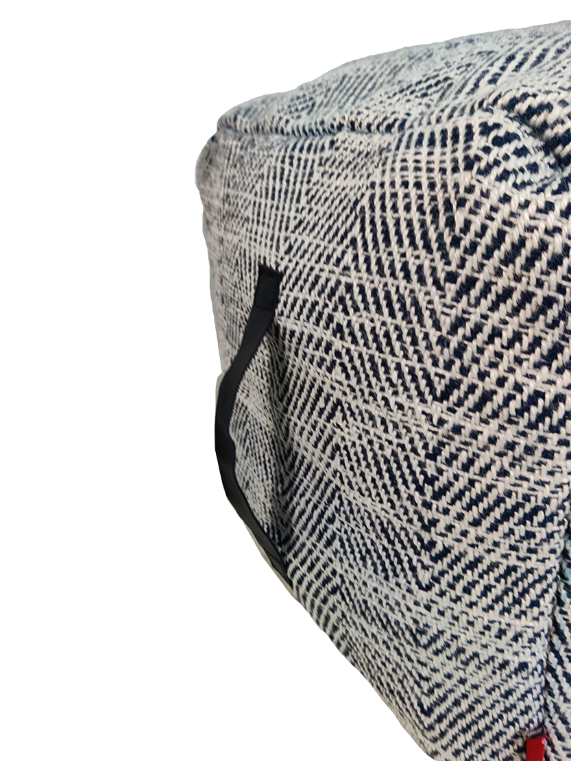 PF-104 Blue Color Polyester Home Pouf (50x50x30cm) Blue color pouf, 50x50x30cm - perfect for home decor by Ramsha Home.