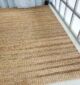 Natural color jute and cotton woven rug for bedroom - SR 043 (250x350cm) by Ramsha Home
