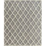 Natural & White Color Wool-Cotton Woven Rug - SRN 015 (140x200cm)