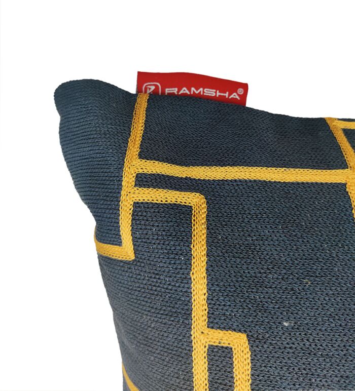 Black and Gold Cotton Cushion with Filler - CS 261 (45x45cm) - Image 3
